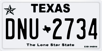 TX license plate DNU2734