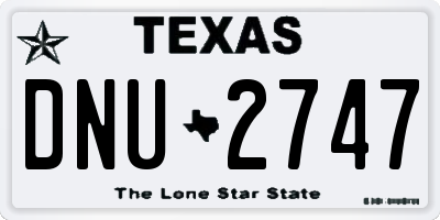 TX license plate DNU2747