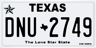 TX license plate DNU2749