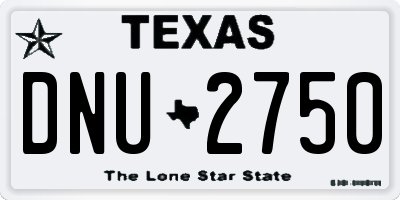 TX license plate DNU2750