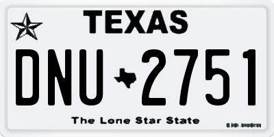 TX license plate DNU2751