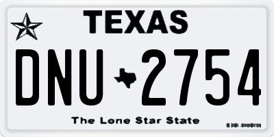 TX license plate DNU2754