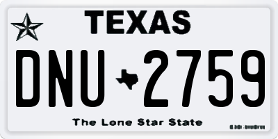 TX license plate DNU2759
