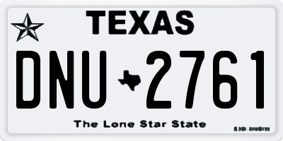 TX license plate DNU2761