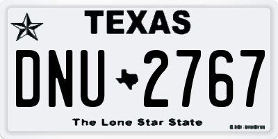 TX license plate DNU2767