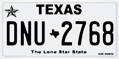 TX license plate DNU2768