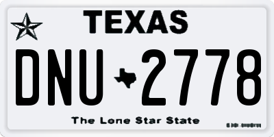 TX license plate DNU2778