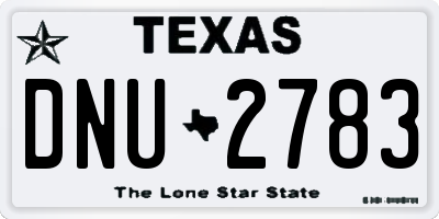 TX license plate DNU2783