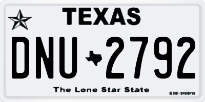 TX license plate DNU2792