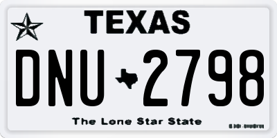 TX license plate DNU2798