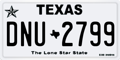 TX license plate DNU2799