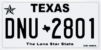 TX license plate DNU2801