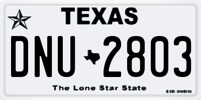 TX license plate DNU2803