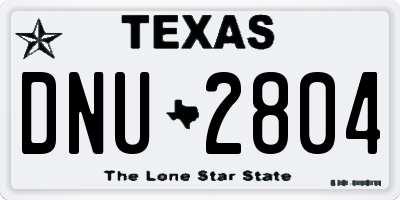 TX license plate DNU2804