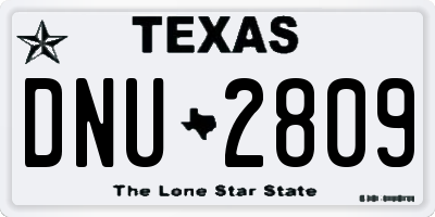 TX license plate DNU2809