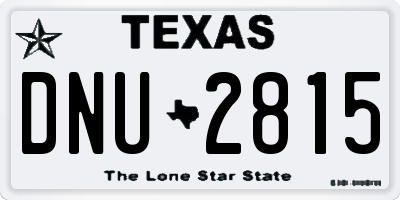 TX license plate DNU2815