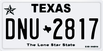 TX license plate DNU2817