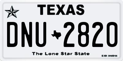 TX license plate DNU2820