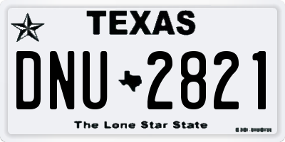 TX license plate DNU2821