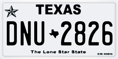 TX license plate DNU2826