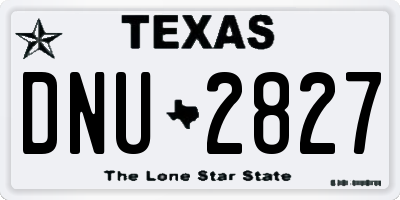 TX license plate DNU2827