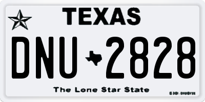 TX license plate DNU2828