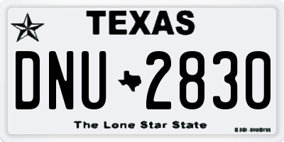 TX license plate DNU2830