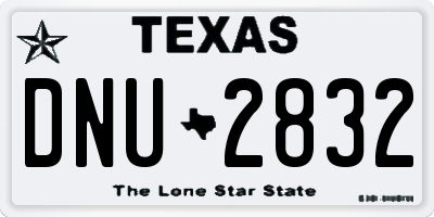 TX license plate DNU2832
