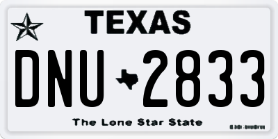 TX license plate DNU2833