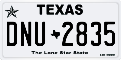 TX license plate DNU2835