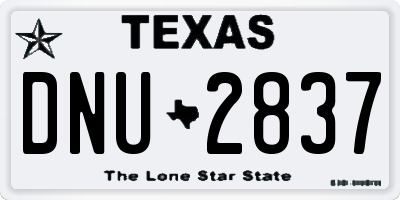 TX license plate DNU2837