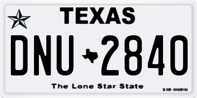 TX license plate DNU2840