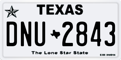 TX license plate DNU2843