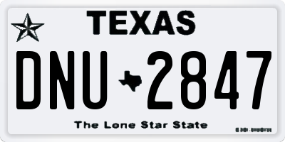 TX license plate DNU2847