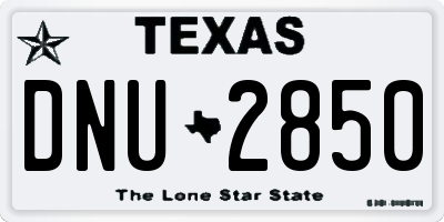 TX license plate DNU2850