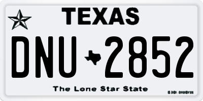 TX license plate DNU2852
