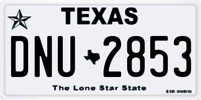 TX license plate DNU2853