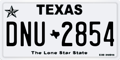 TX license plate DNU2854