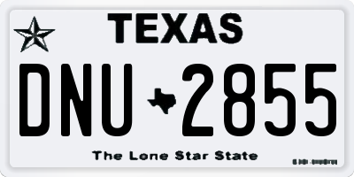 TX license plate DNU2855