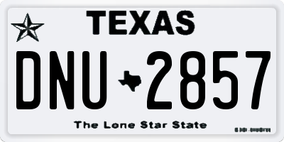 TX license plate DNU2857