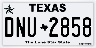 TX license plate DNU2858