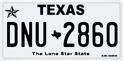 TX license plate DNU2860