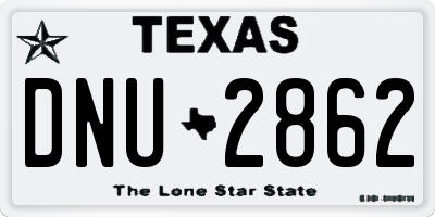 TX license plate DNU2862