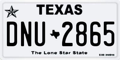 TX license plate DNU2865