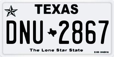 TX license plate DNU2867