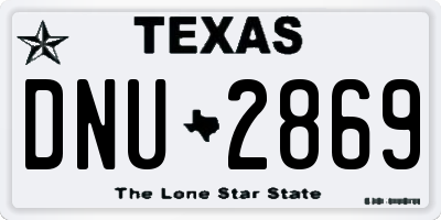 TX license plate DNU2869