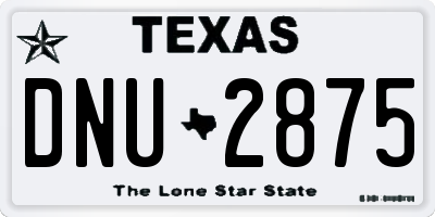 TX license plate DNU2875