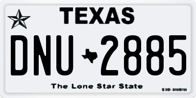 TX license plate DNU2885