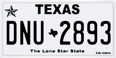 TX license plate DNU2893