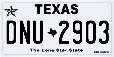 TX license plate DNU2903